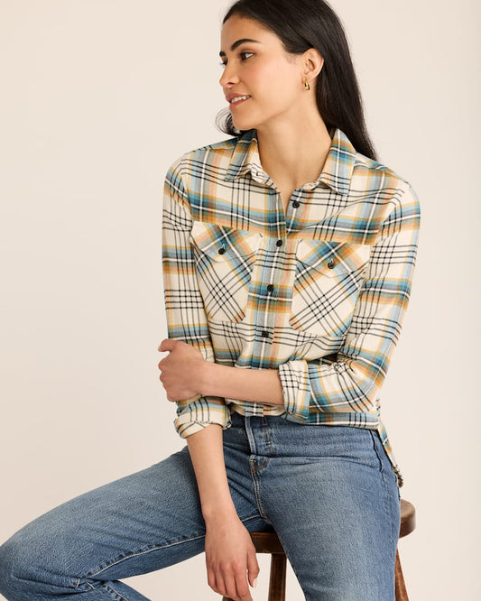 Pendleton Madison Flannel Women's Shirt in Cream Multi Plaid