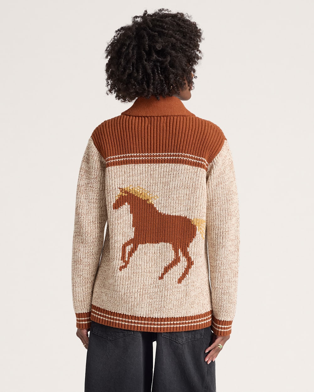 Pendleton Heritage Cardigan in Ecru Heather/ Copper
