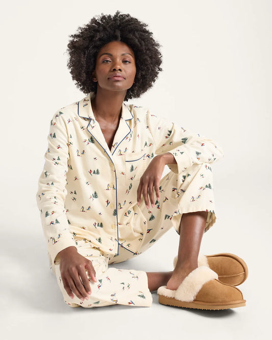 Pendleton Women's Pajama Set Ecru Ski print