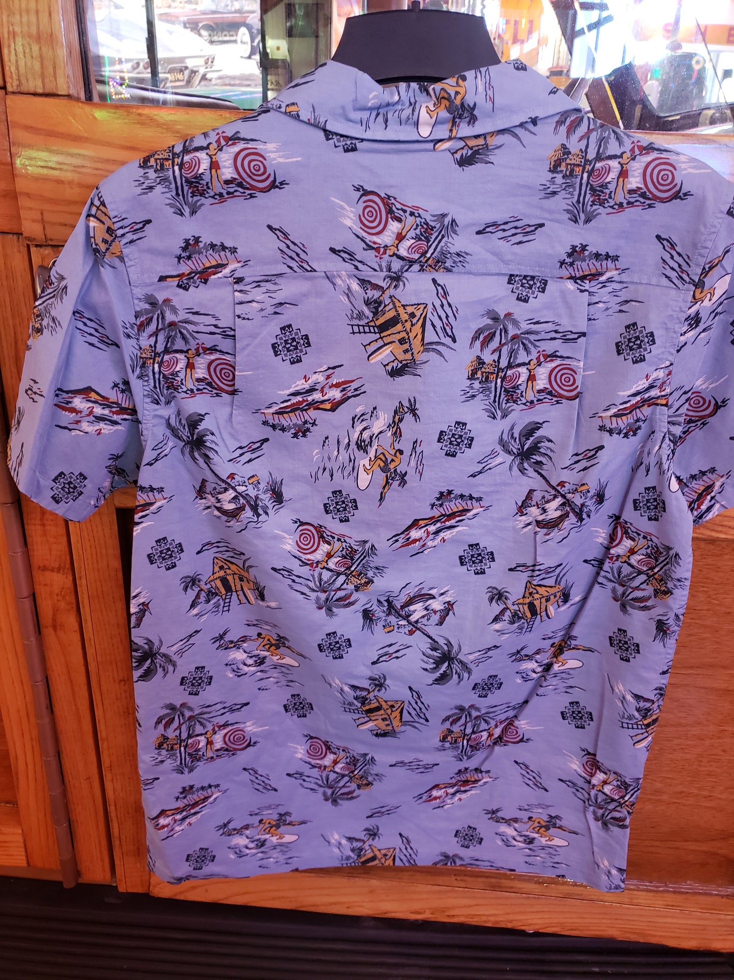 Pendleton Men's Aloha Shirt in "Blue Palms" pattern