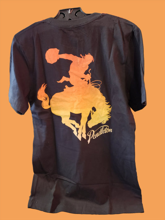 Pendleton Ombre Bucking Horse Graphic Tee in Black/ Gold