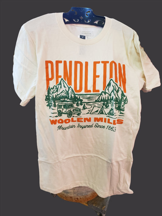 Pendleton Vintage 4 x 4 Graphic Tee in Natural / Rust