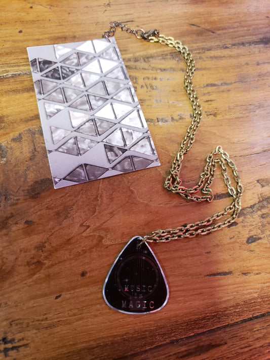 Music is Magic Guitar Pick Necklace