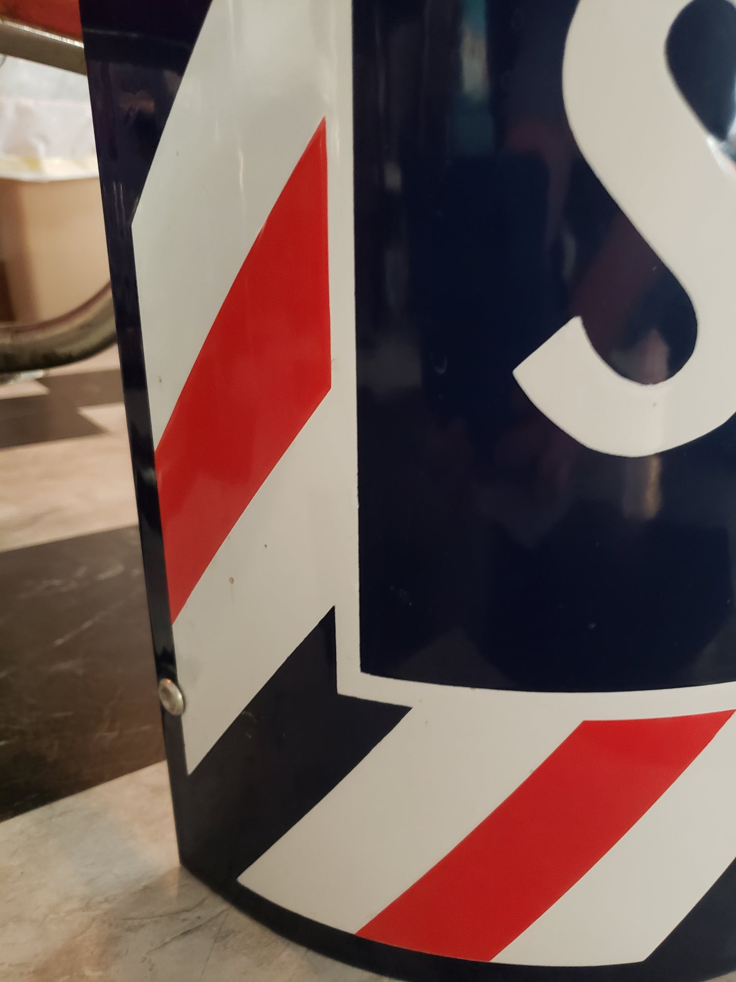 Original Curved Porcelain Barbershop Sign
