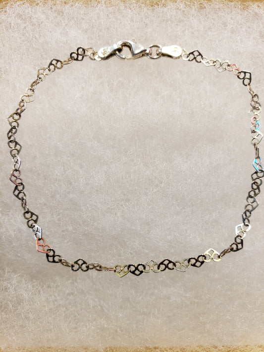 Sterling (ITALY) Hearts Bracelet