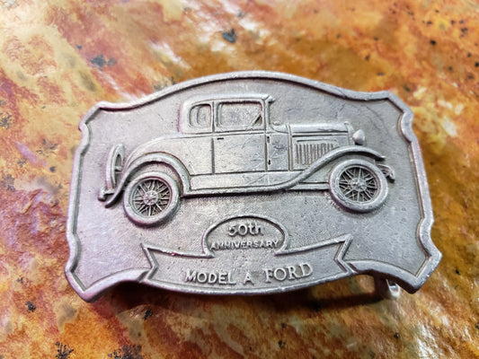 Model A Ford pewter belt buckle