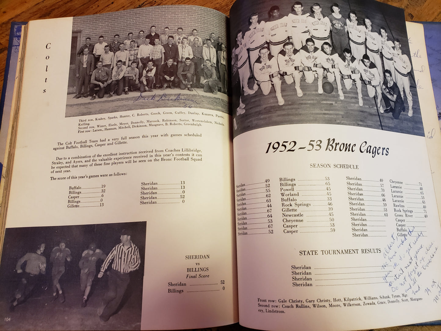 1953 Sheridan High School yearbook