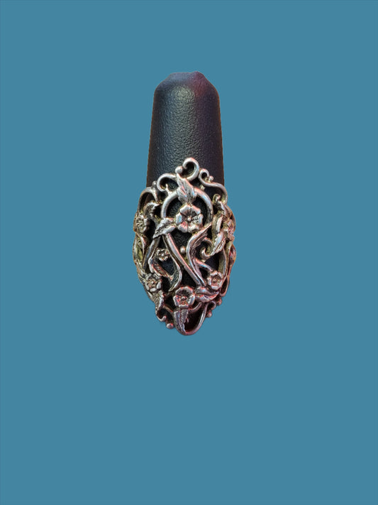 Sterling Flower Design Ring size 6.5