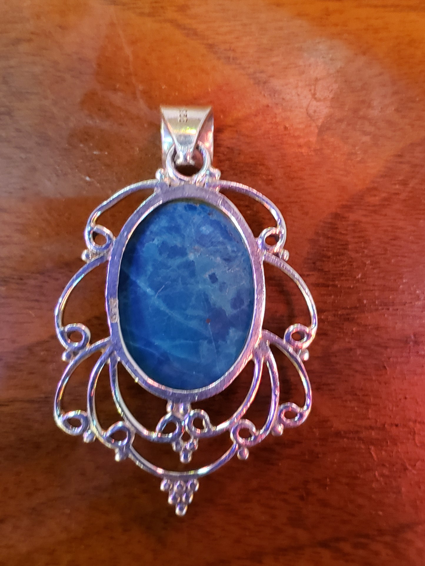 .925 Apatite Pendant / .925 36 inch MILOR Italy Chain