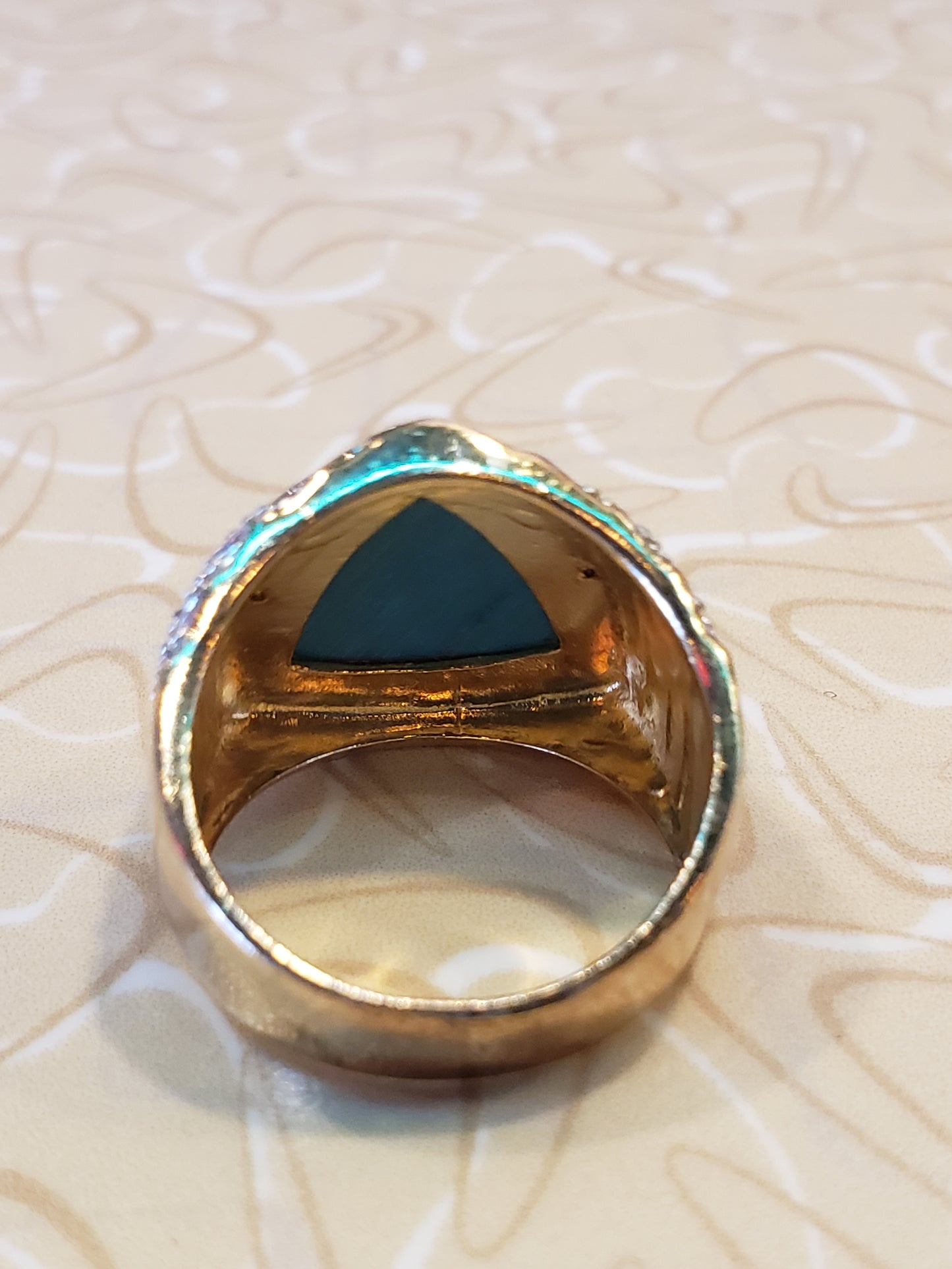 .925 Sterling Triangle Turquoise ring size 9.5