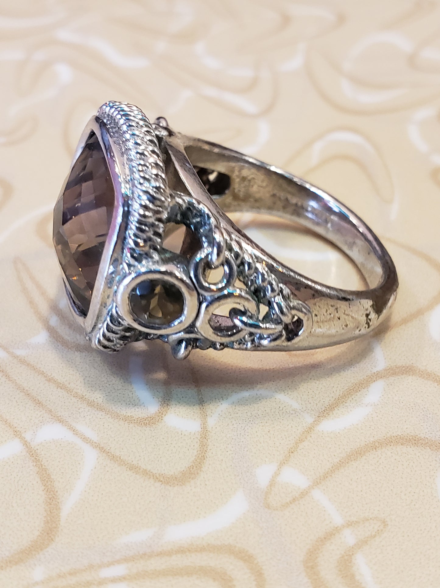 .925 Mexico Smoky Quartz Ring size 9.5
