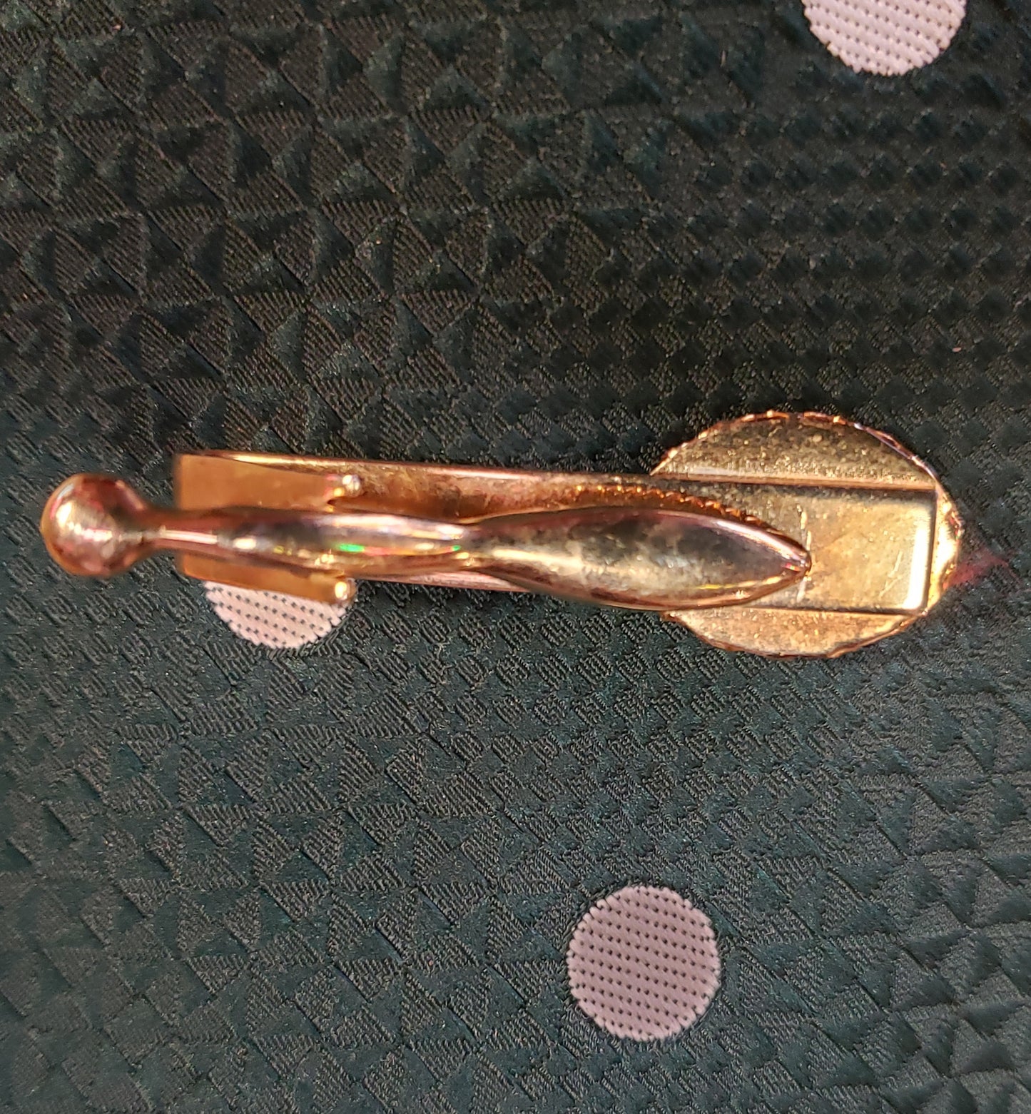Goldtone Tie Clip with agate