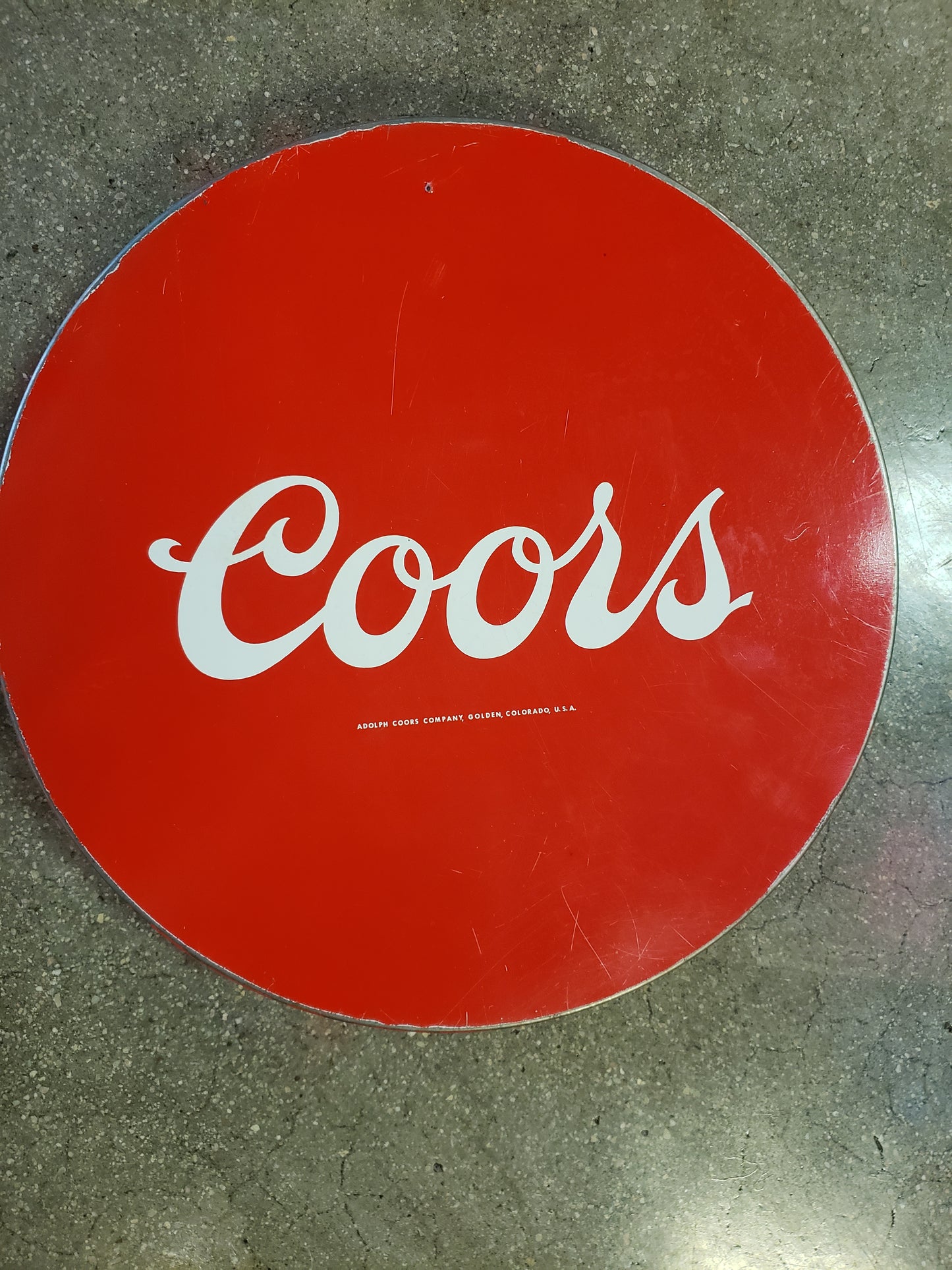 Red Coors beer tray