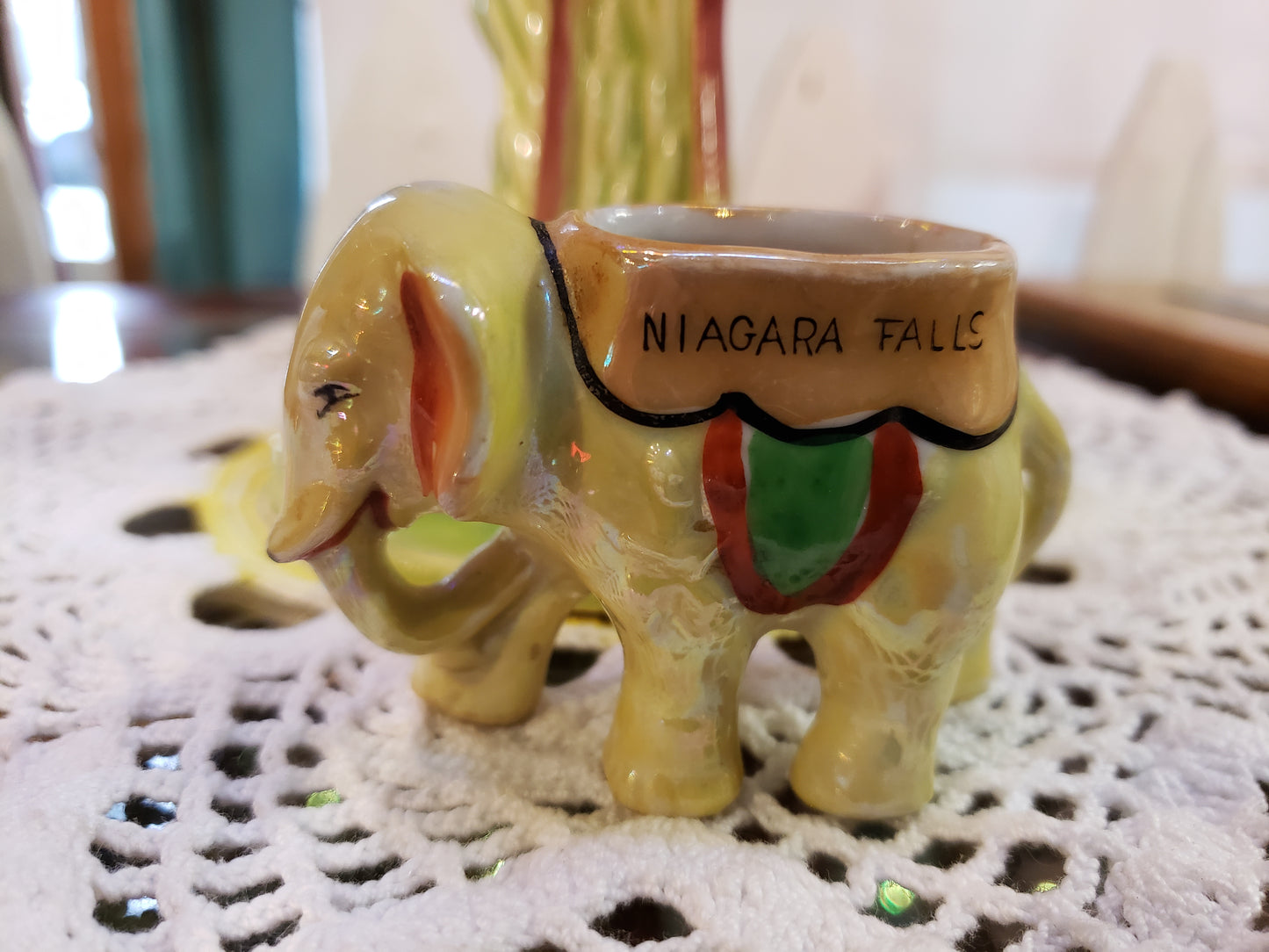 Porcelain Elephant Toothpick Holder