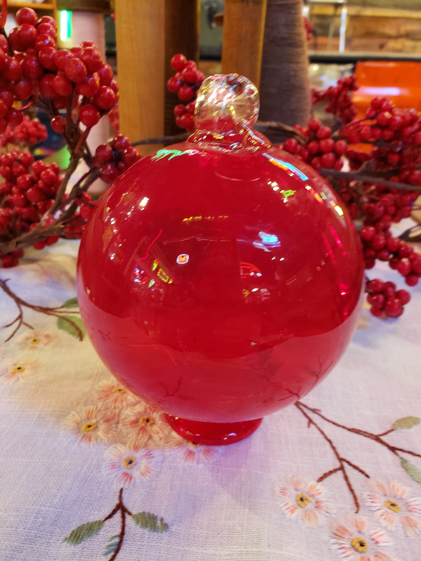 Red Blown Glass ornament (chip)