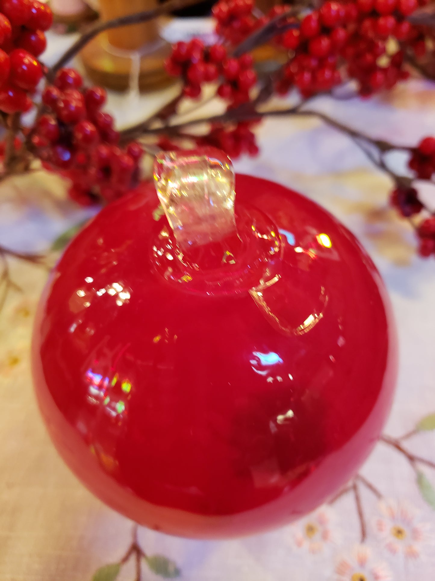 Red Blown Glass ornament (chip)