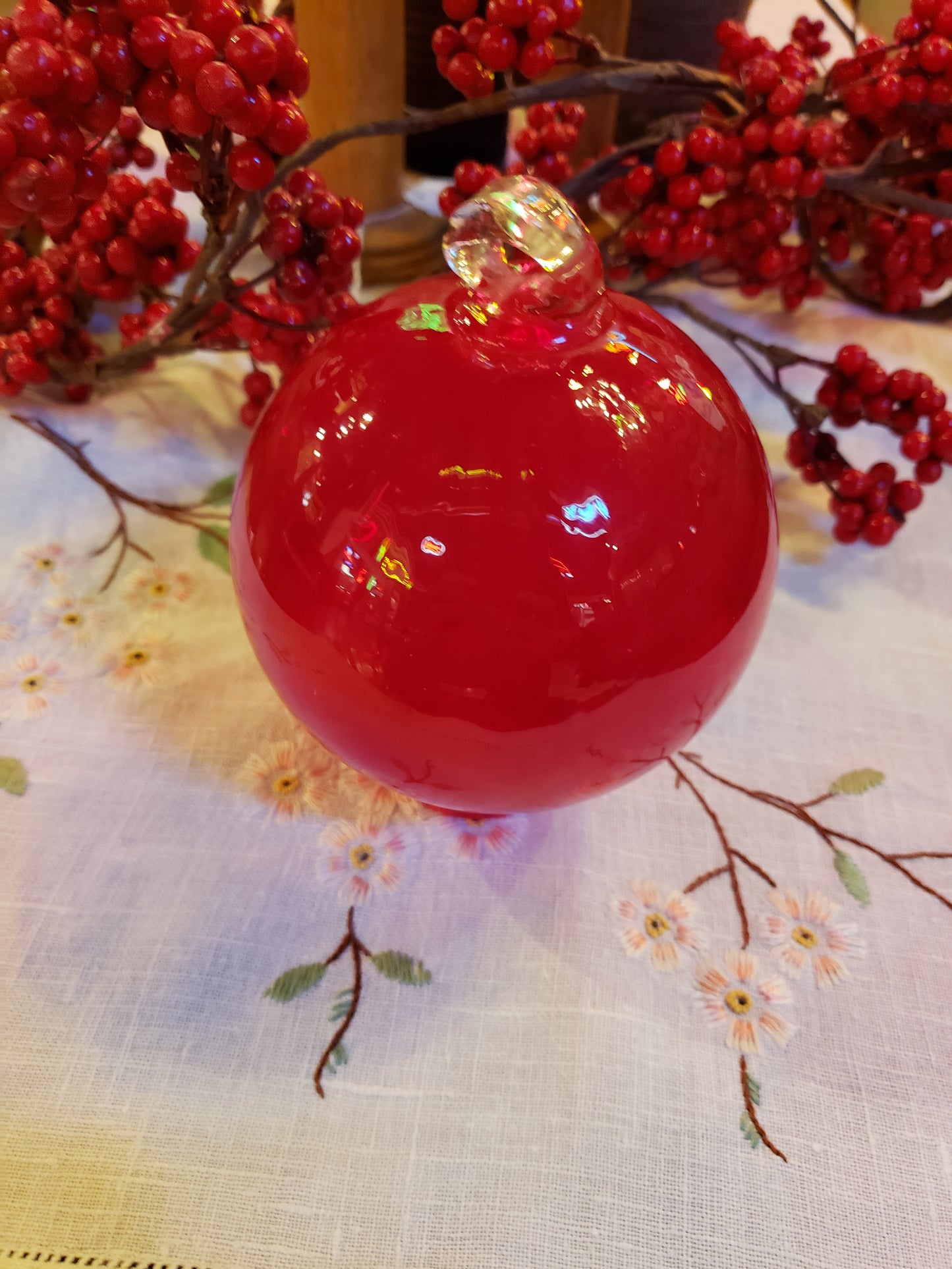 Red Blown Glass ornament (chip)