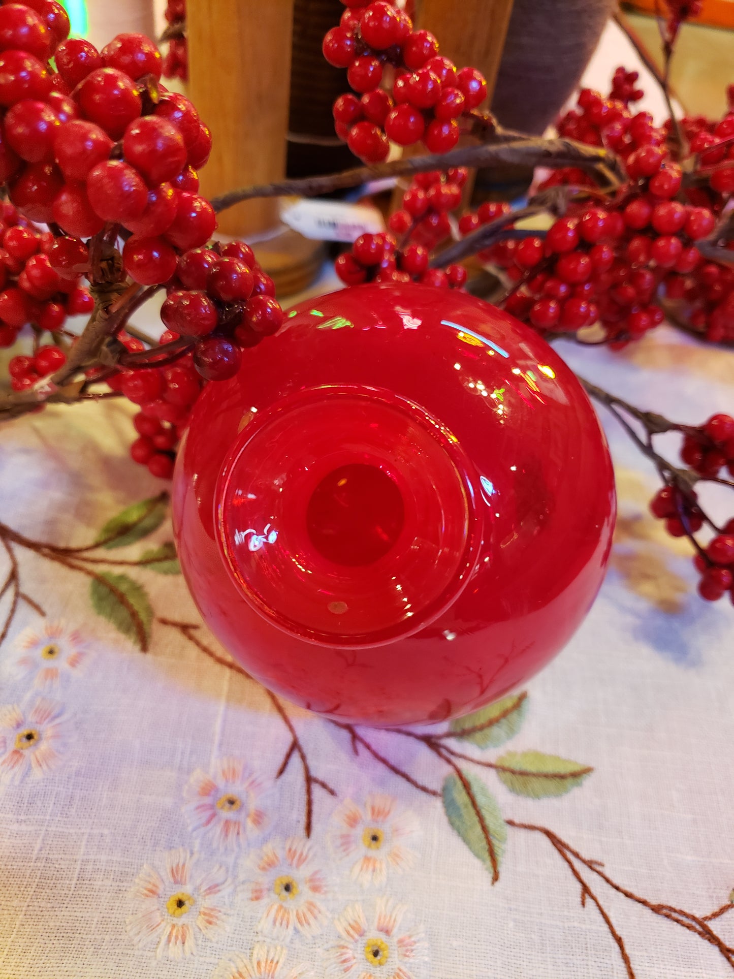 Red Blown Glass ornament (chip)