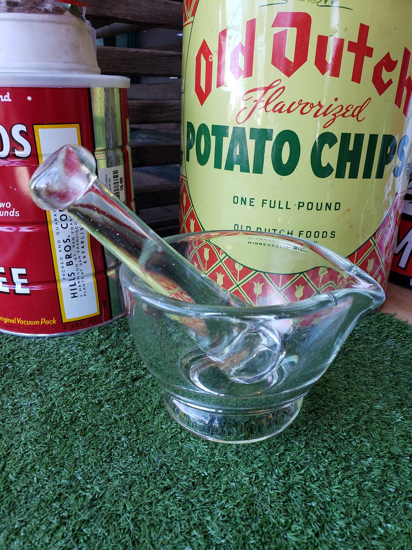 Antique Glass Mortar & Pestle