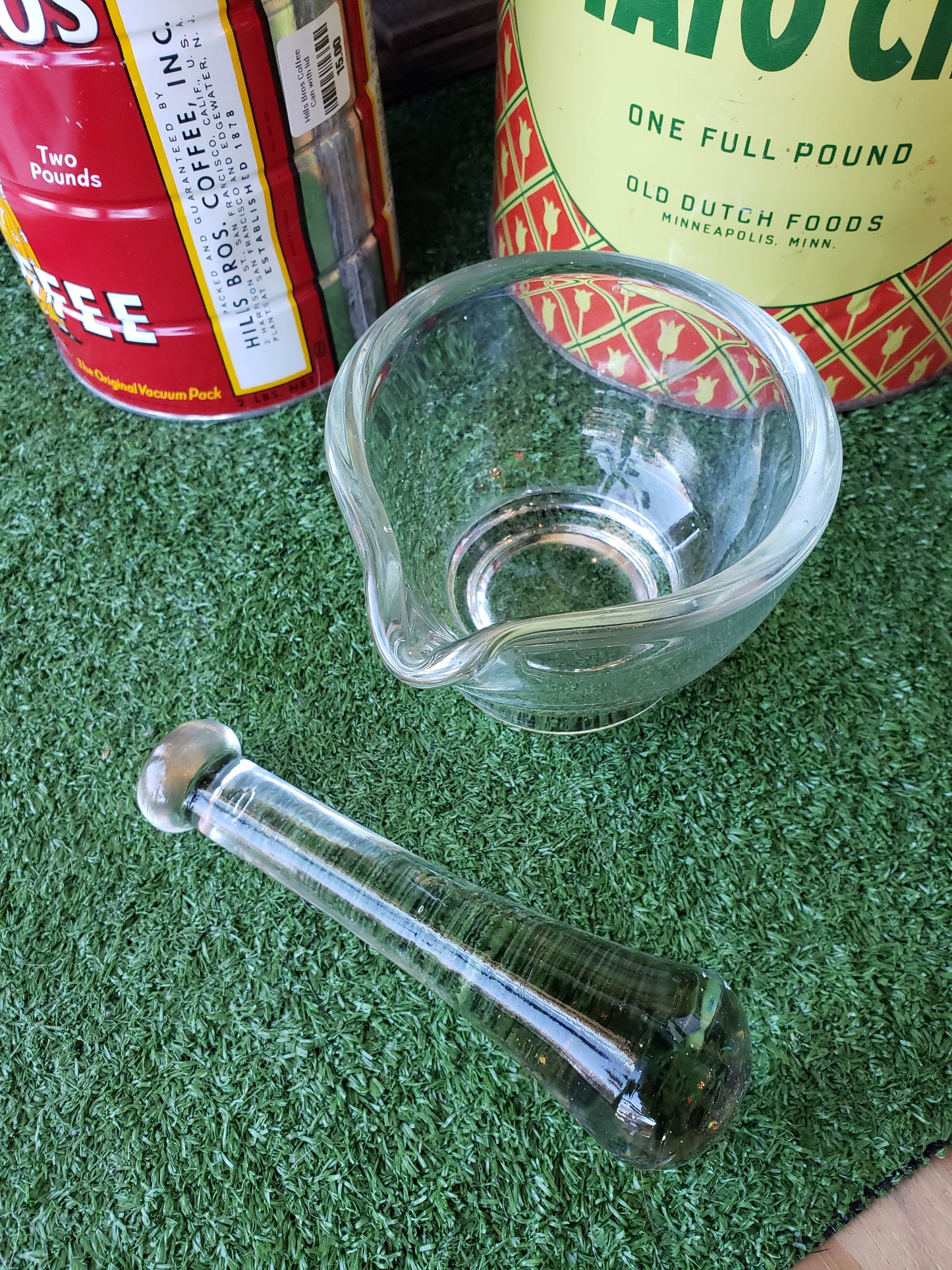 Antique Glass Mortar & Pestle