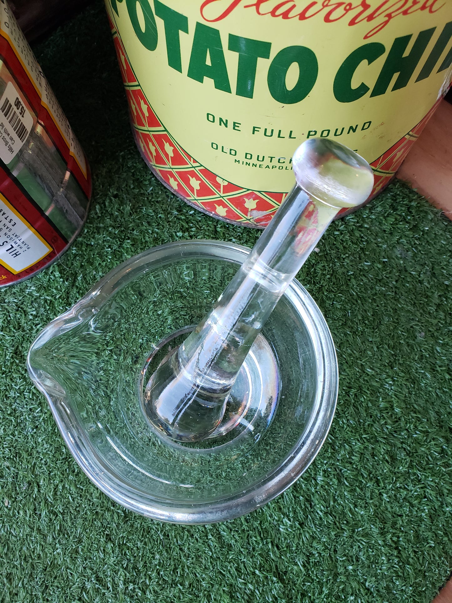 Antique Glass Mortar & Pestle