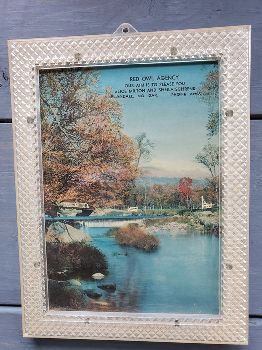 Ad in Lucite Frame for Red Owl Agency, Ellendale ND