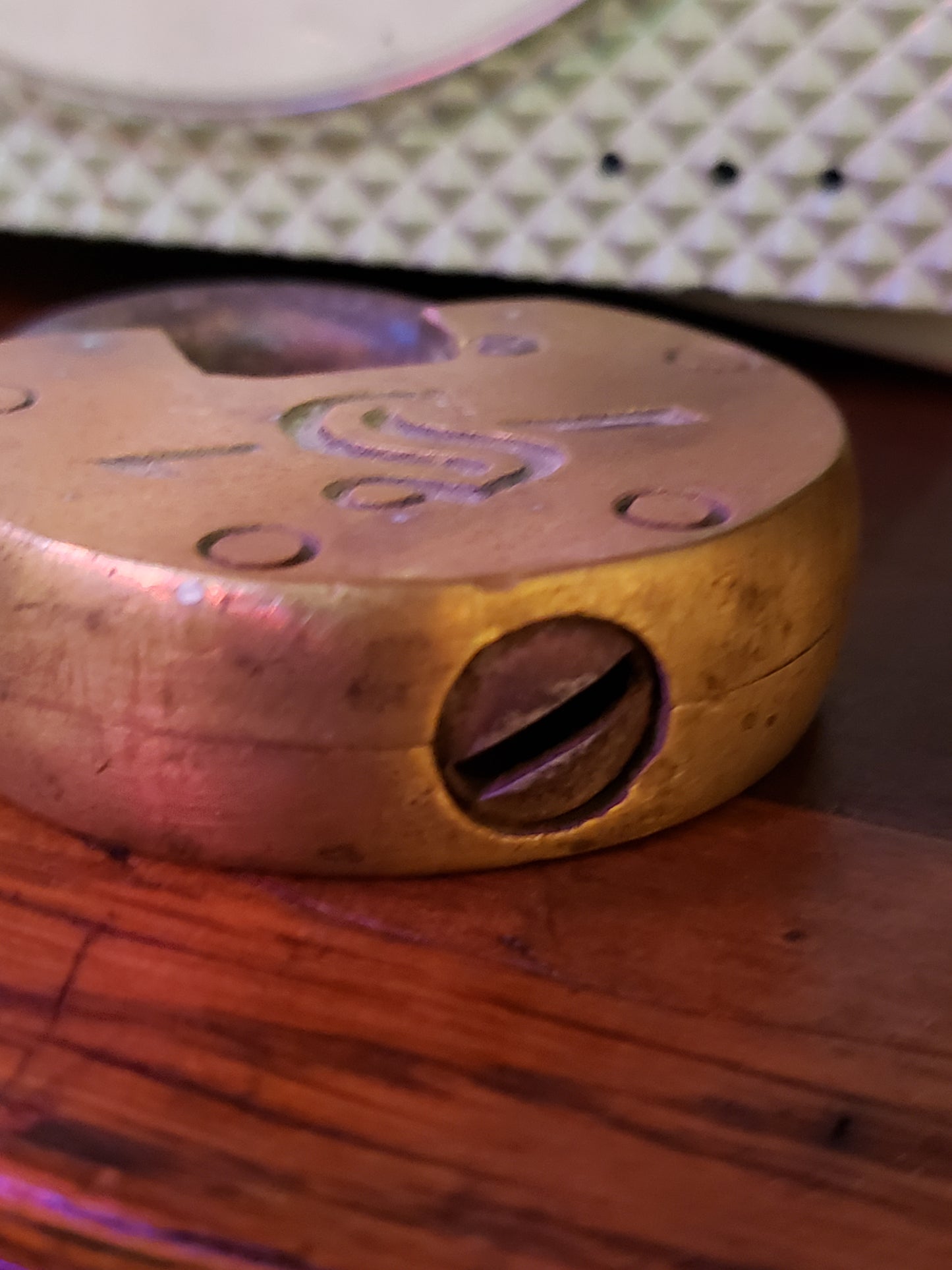 SLAYMAKER brass padlock (no key)