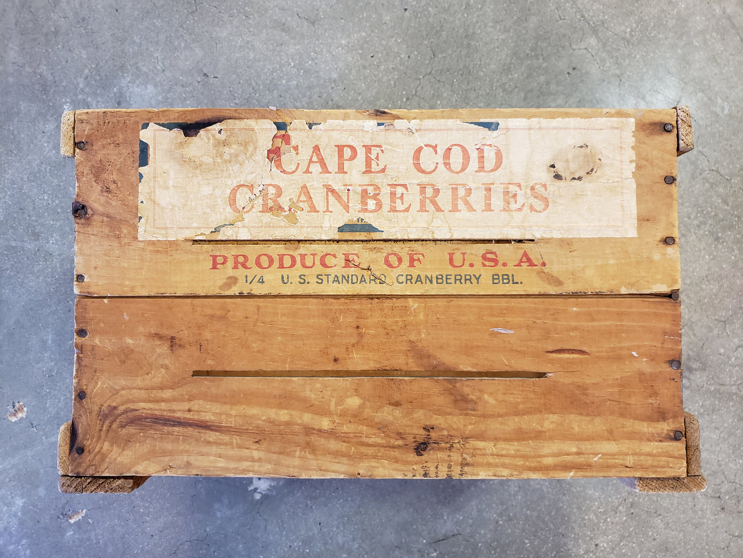Cape Cod Cranberries wood crate