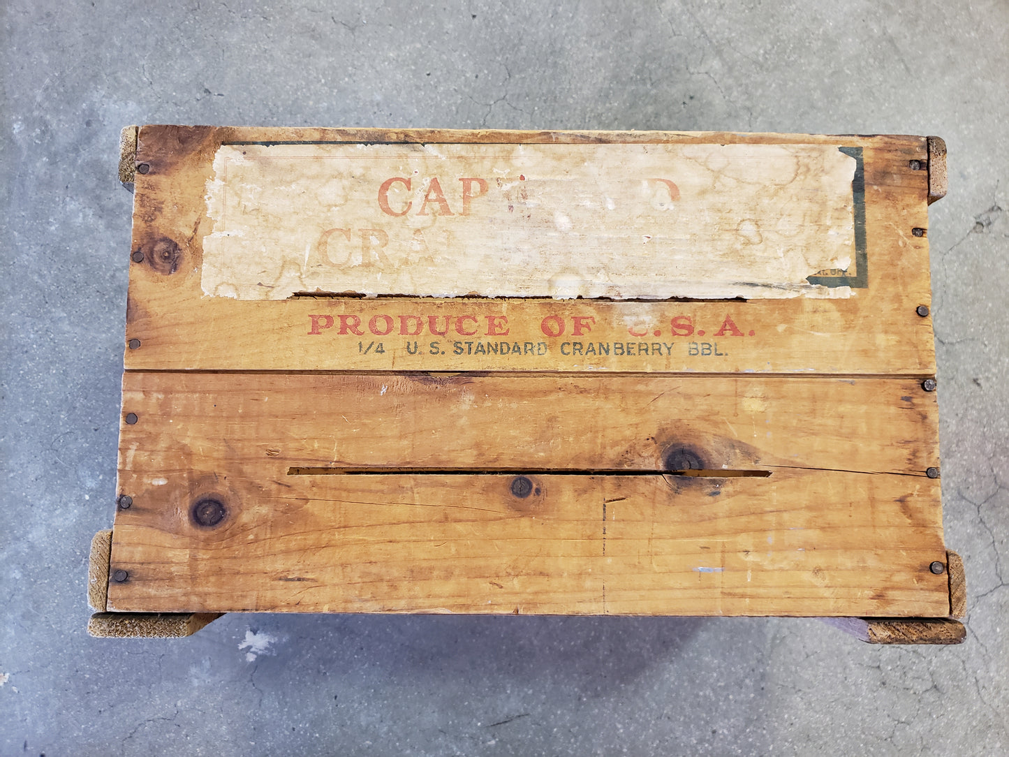 Cape Cod Cranberries wood crate