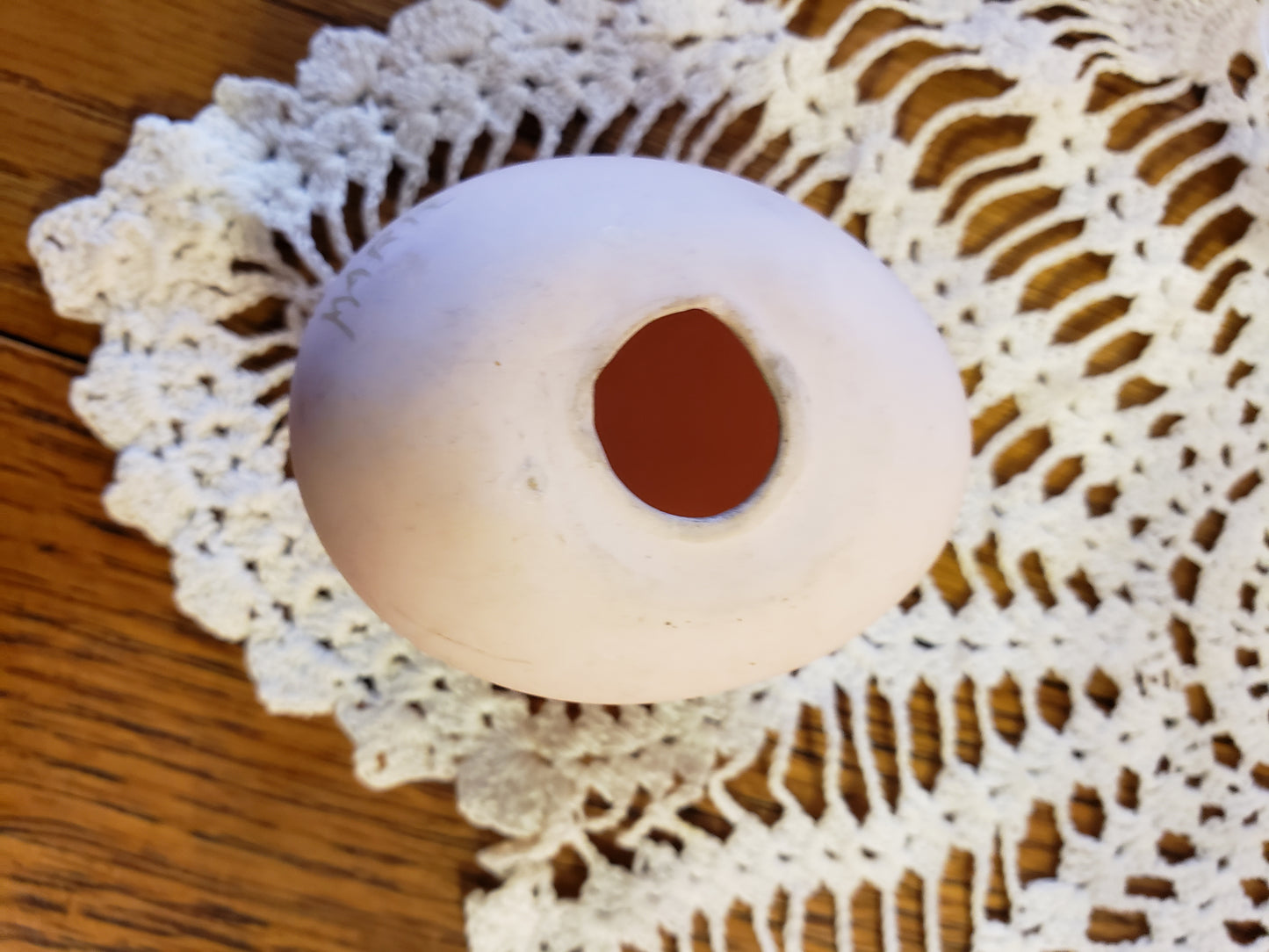 Floral painted porcelain egg