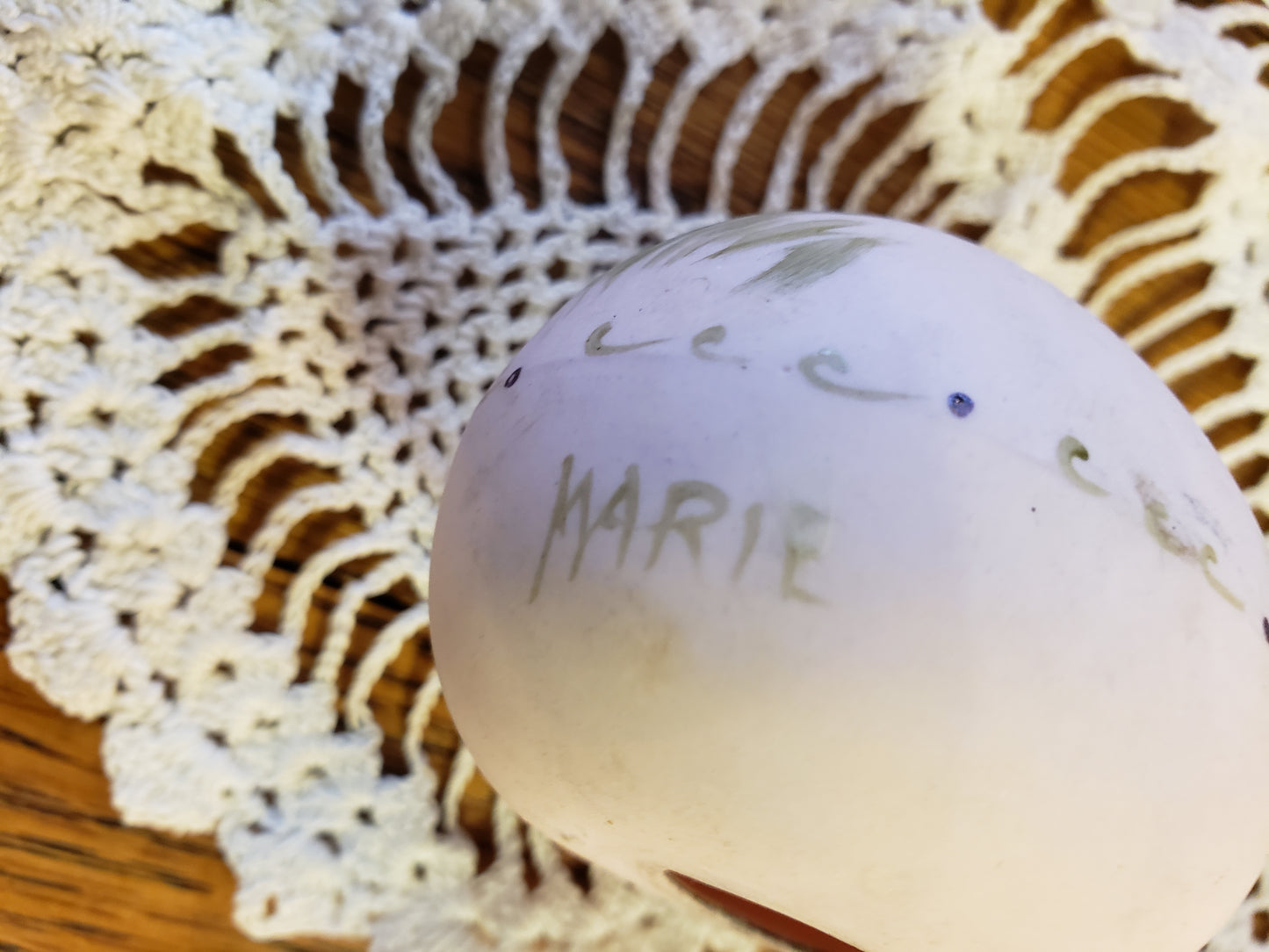 Floral painted porcelain egg