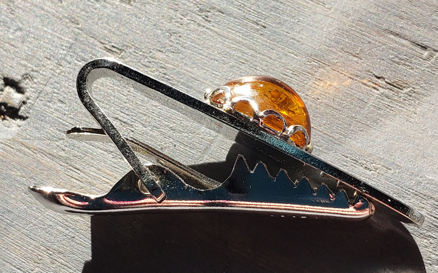 Amber vintage tie clip