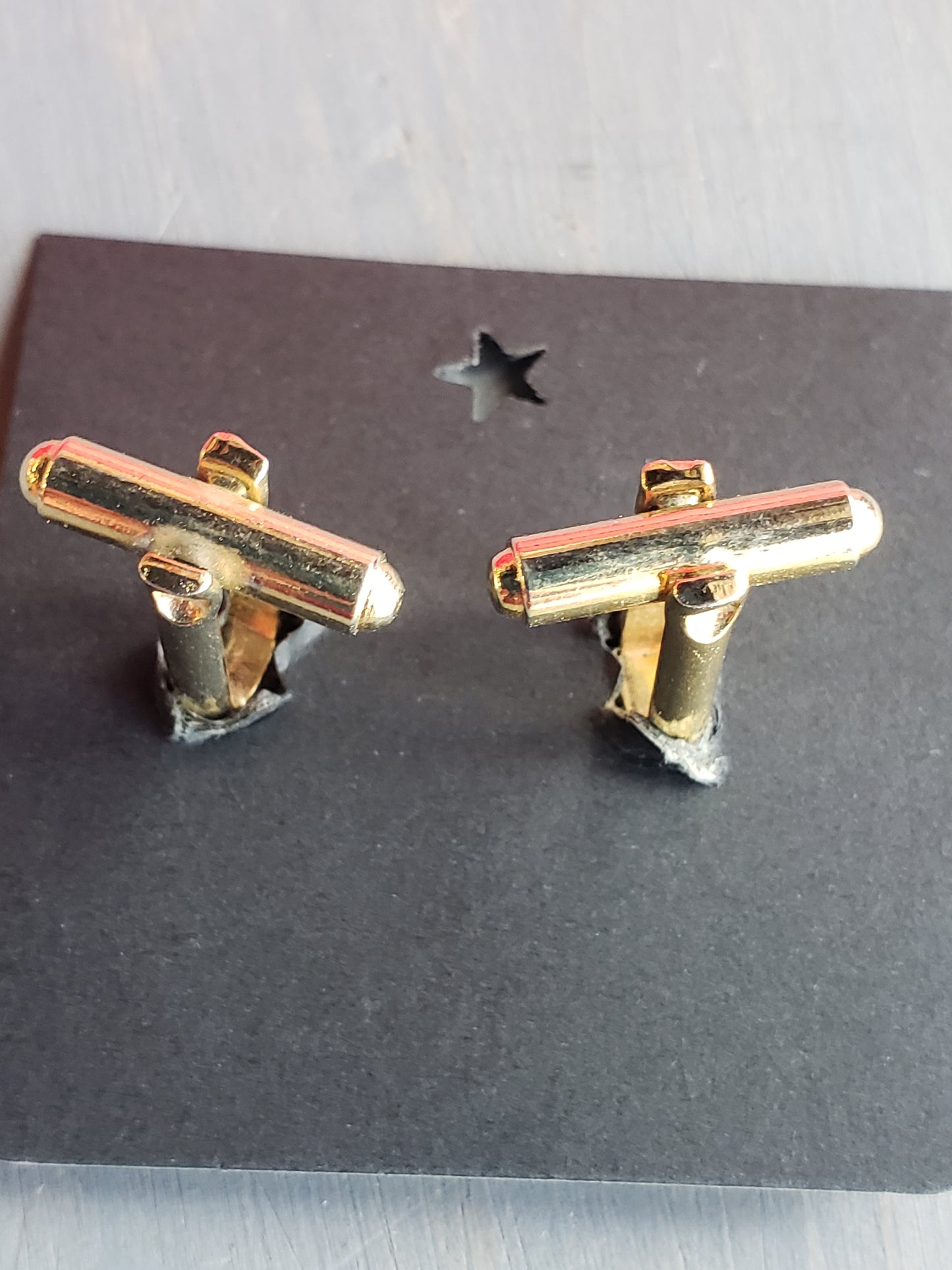 Square vintage cuff links with rhinestones