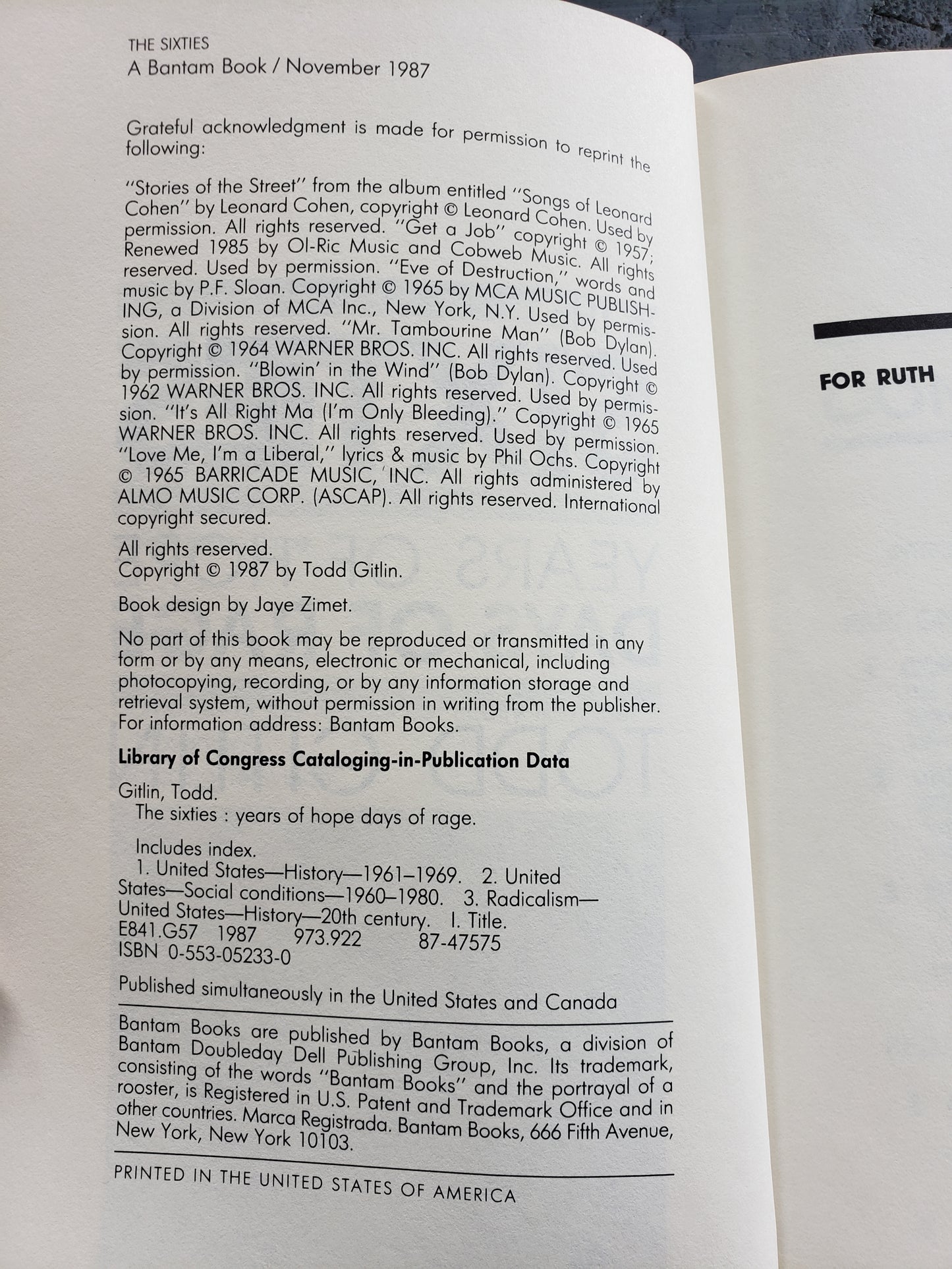 The Sixties, Years of Hope, Days of Rage by Todd Gitlin