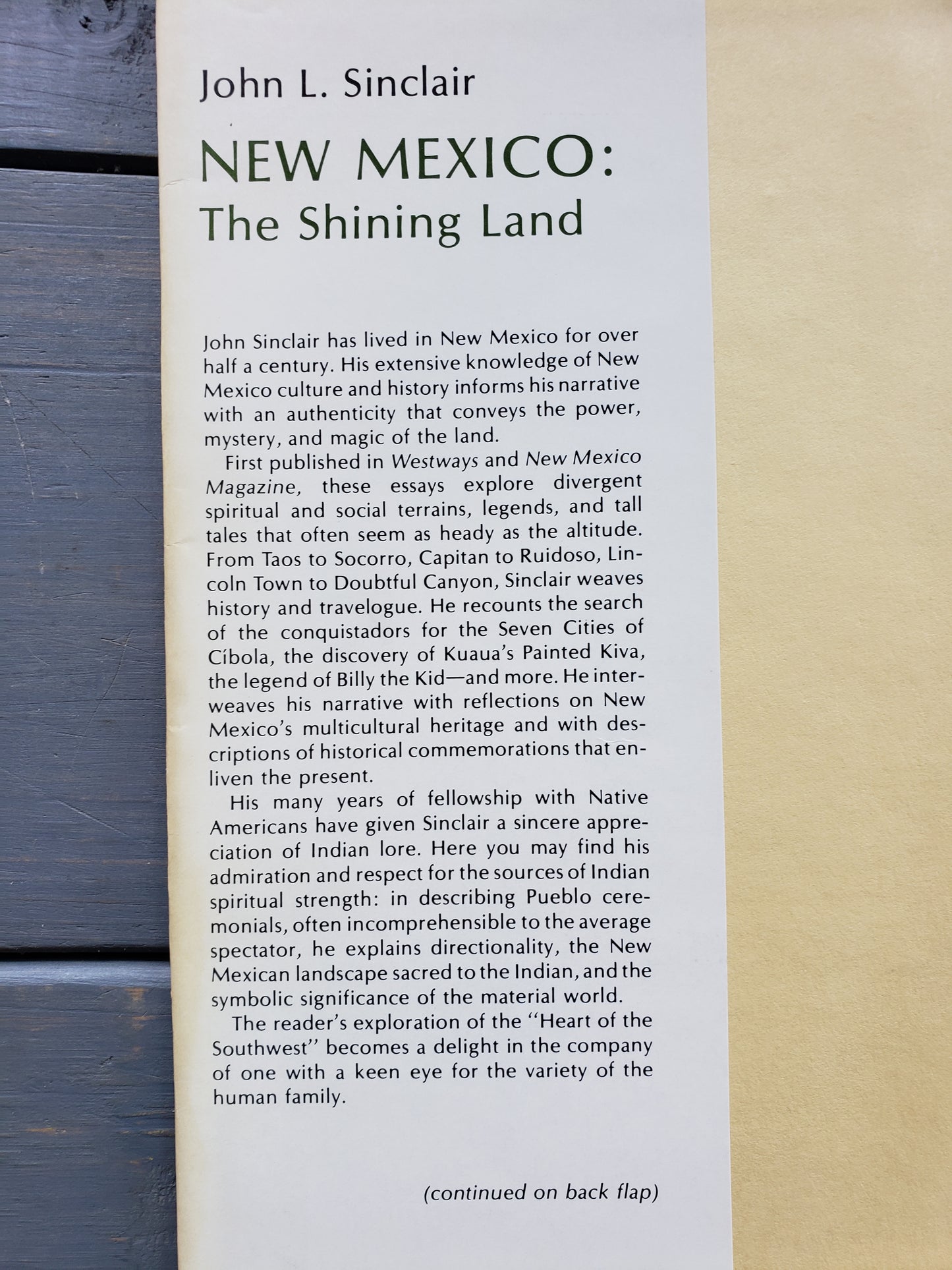 New Mexico The Shining Land by John L. Sinclair