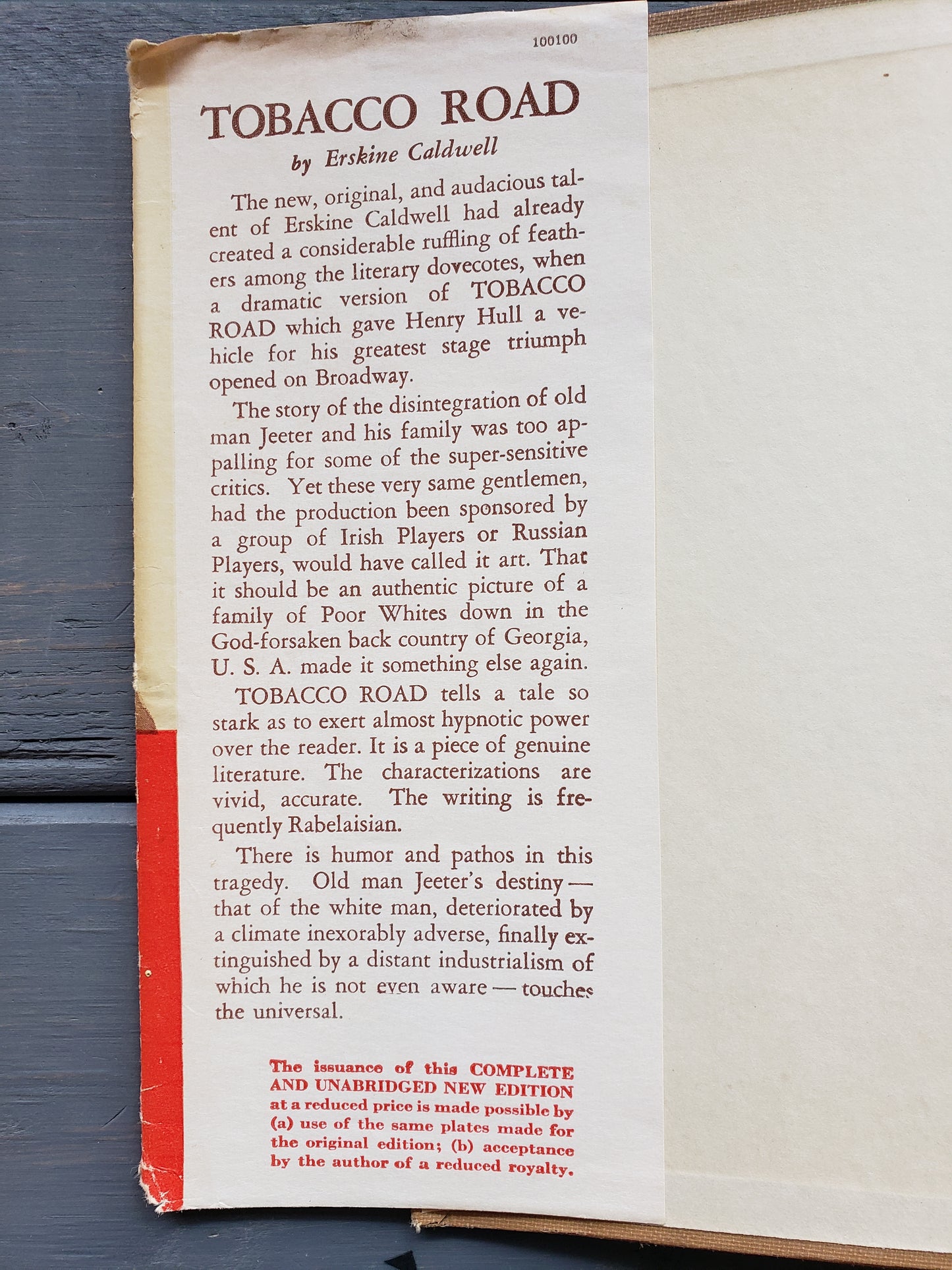 Tobacco Road by Erskine Caldwell (1932)