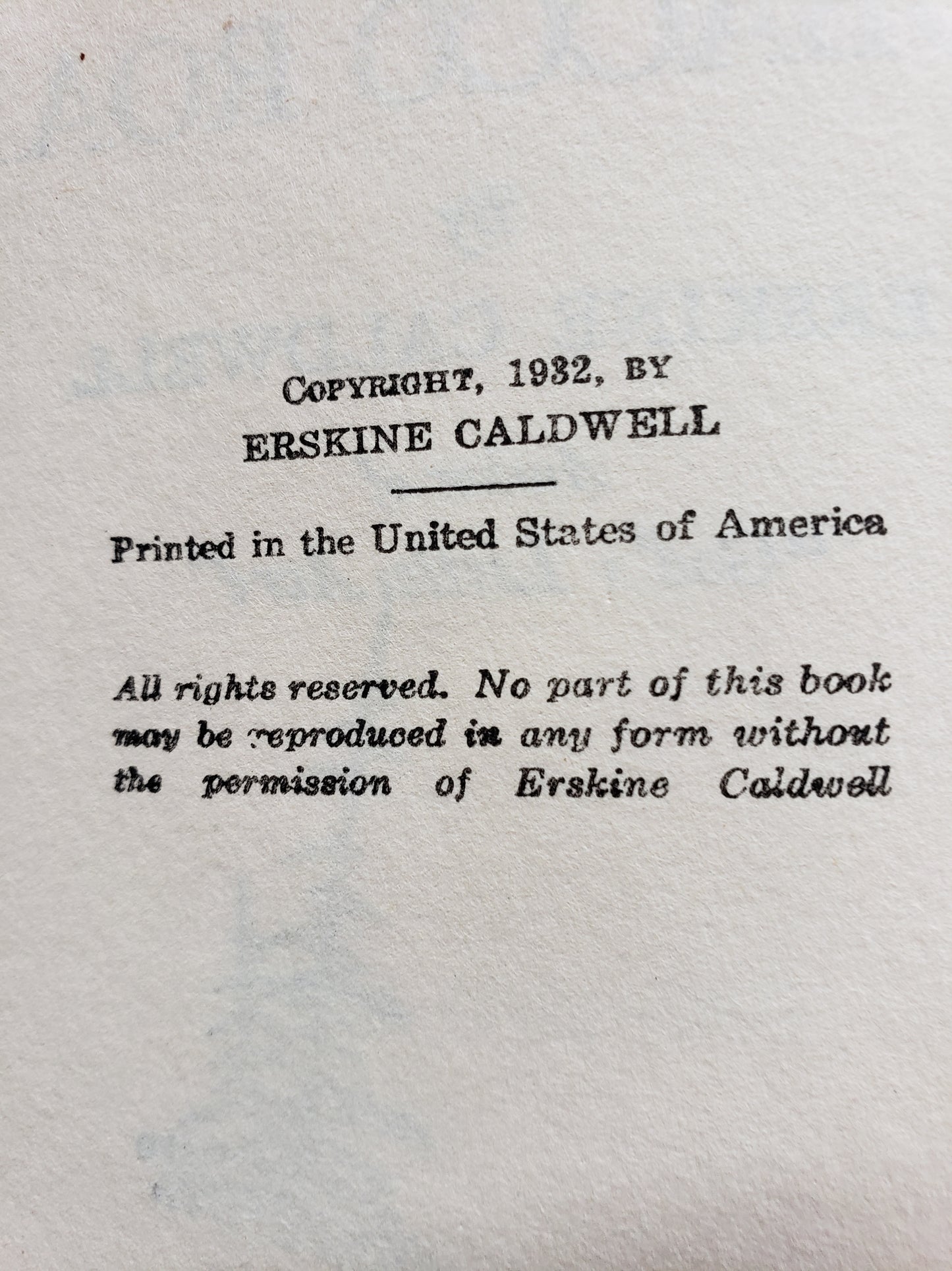 Tobacco Road by Erskine Caldwell (1932)