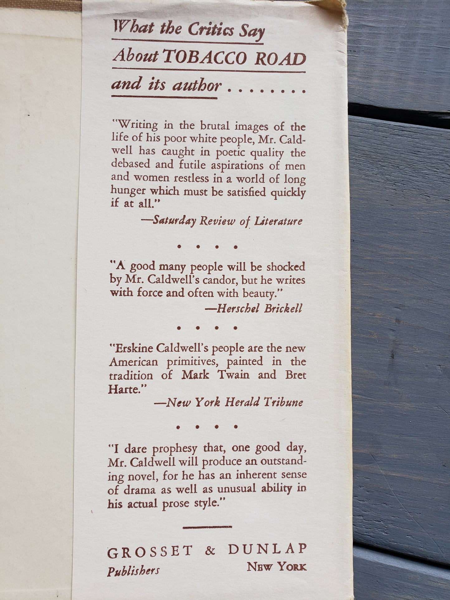 Tobacco Road by Erskine Caldwell (1932)