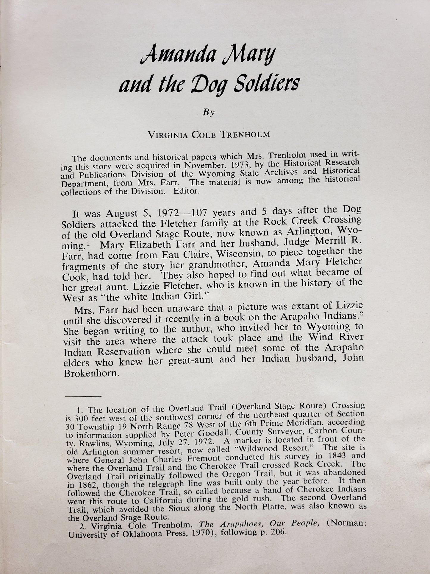 Amanda Mary and the Dog Soldiers by Virginia Cole Trenholm