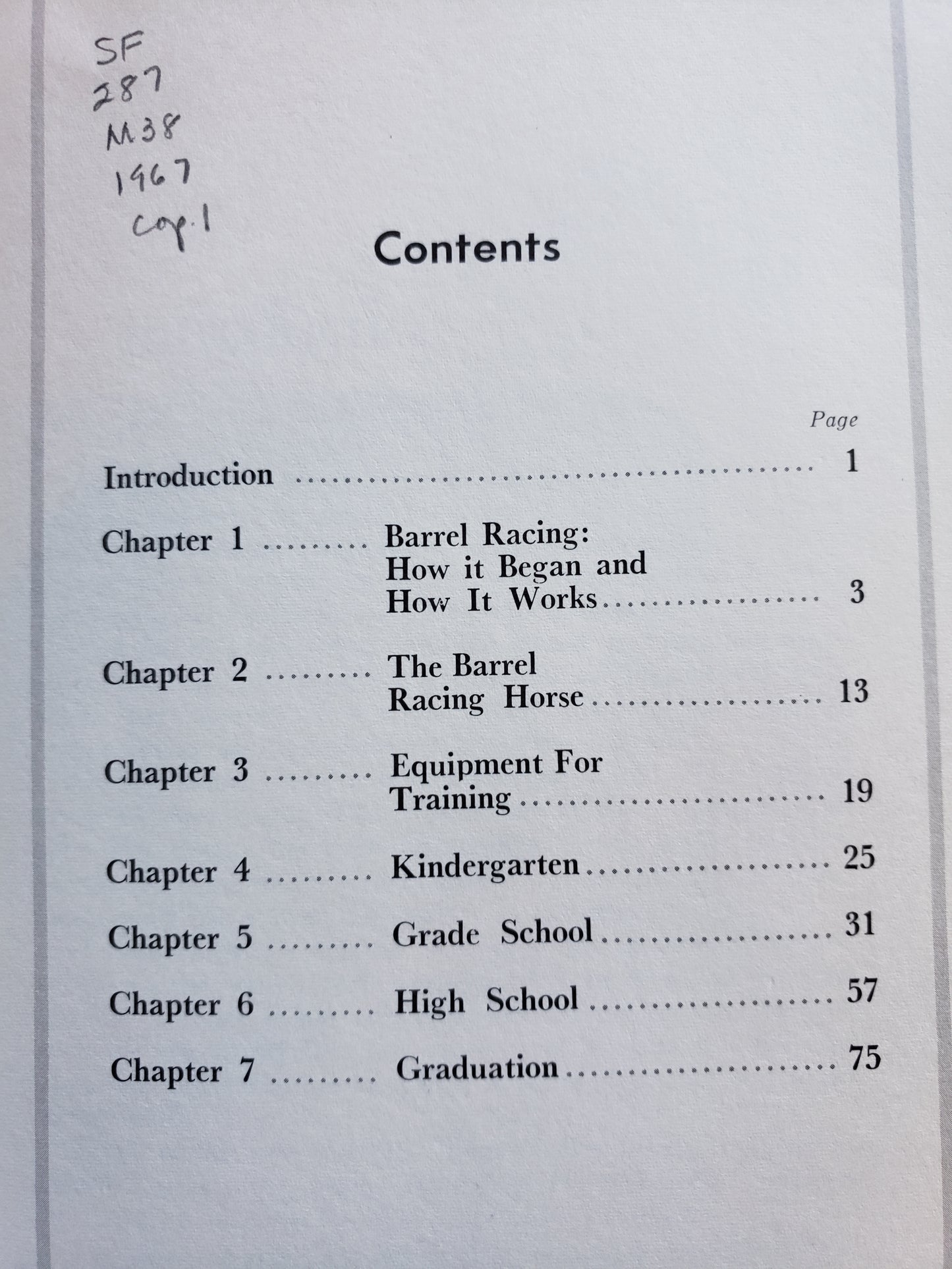 Championship Barrel Racing (1967) by Jane Mayo