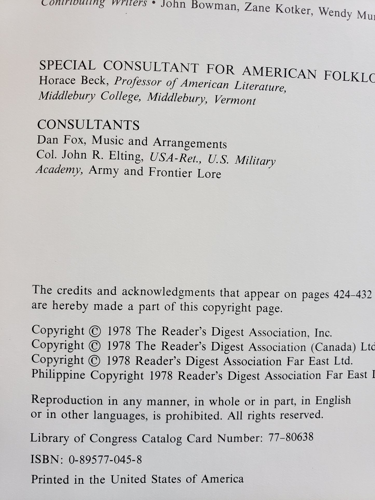 American Folklore and Legend (1978)