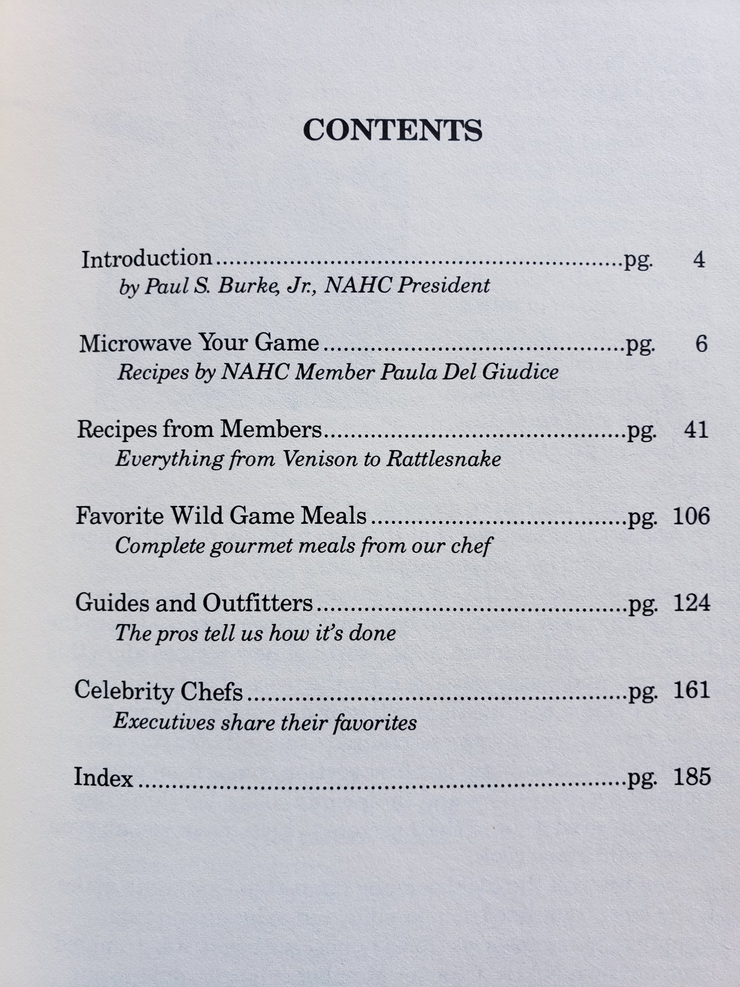 NAHC Wild Game Cookbook