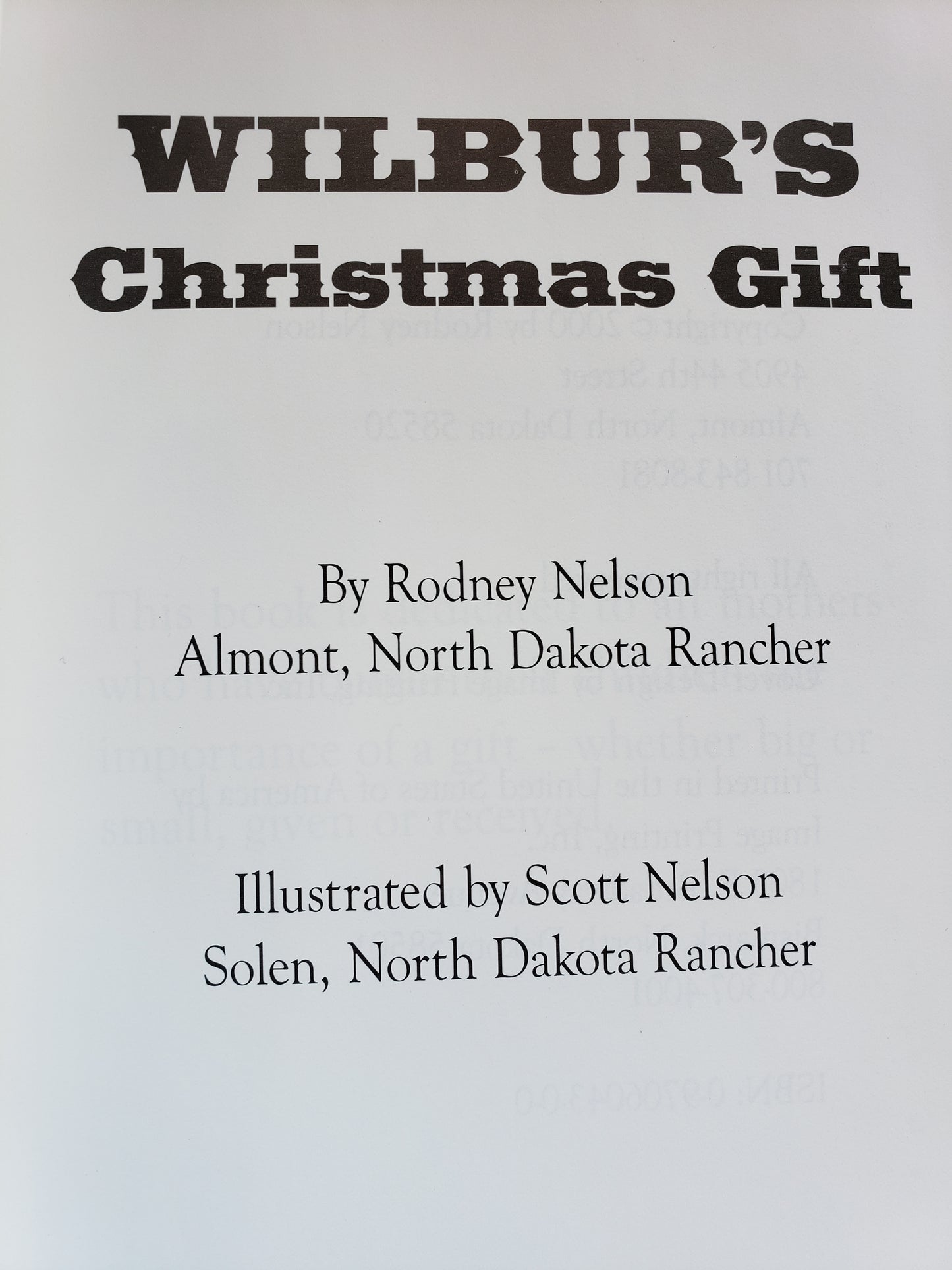 Wilbur's Christmas Gift (autographed) Rodney Nelson