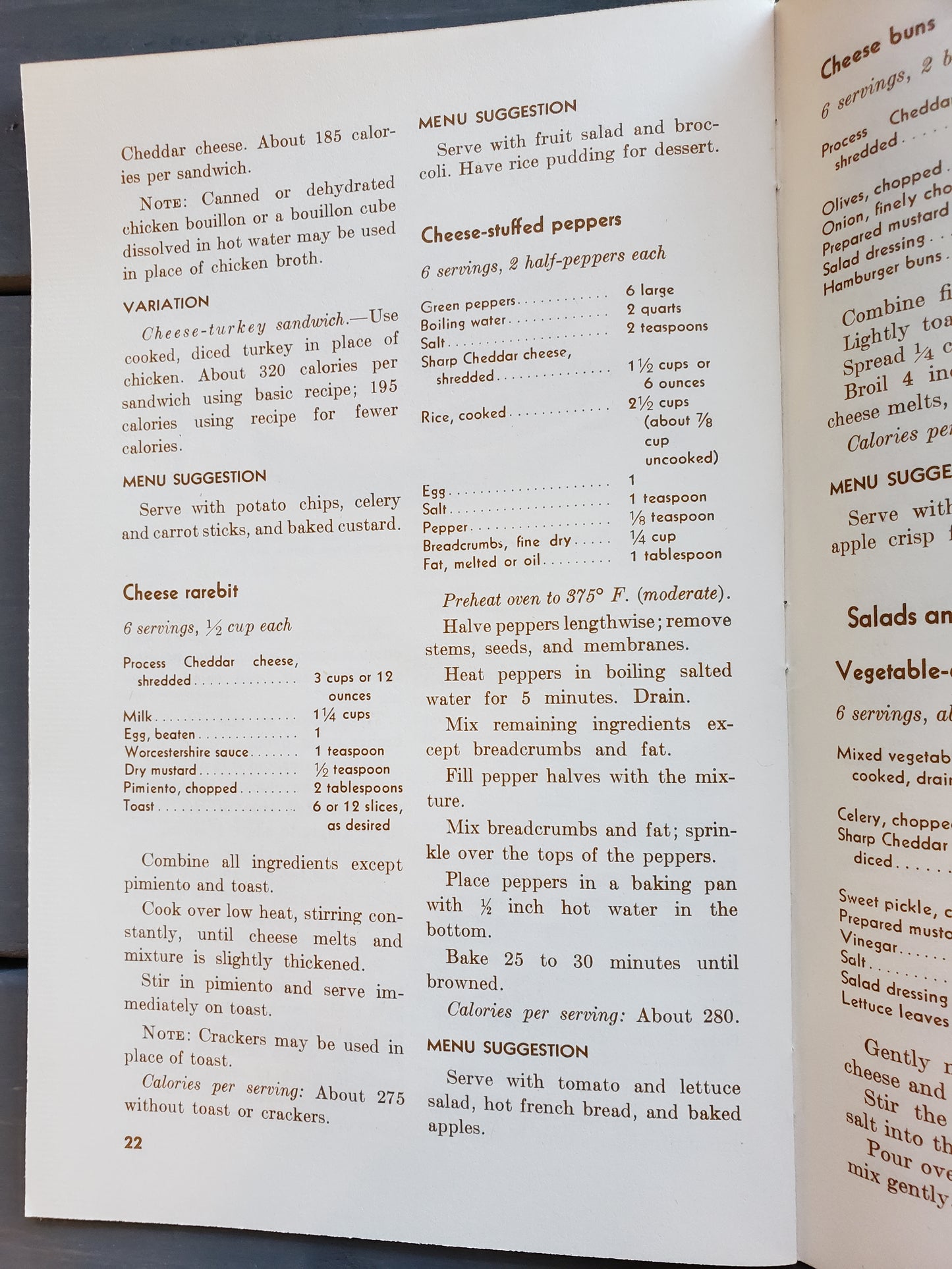 Cheese in Family Meals cookbook