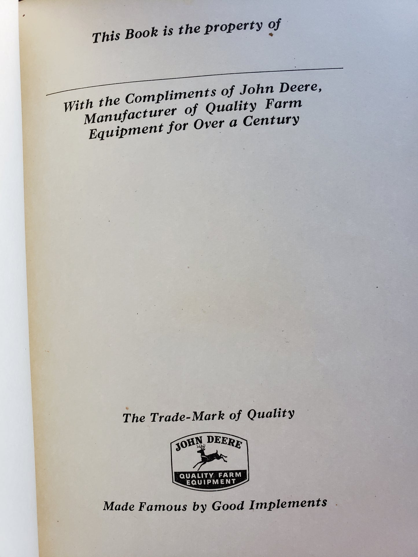 The Operation, Care and Repair of Farm Machinery Twenty First Edition