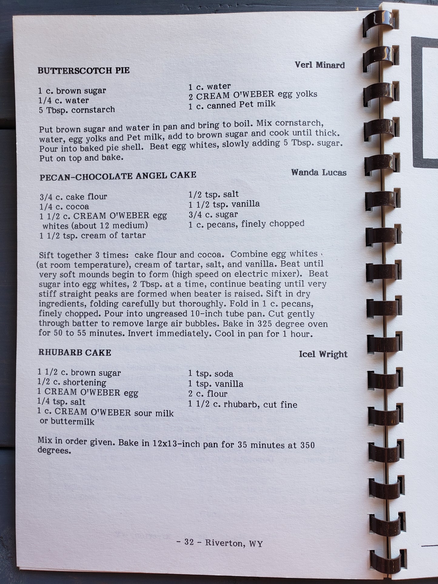 Riverton Wyoming Senior Citizens Center Cookbook