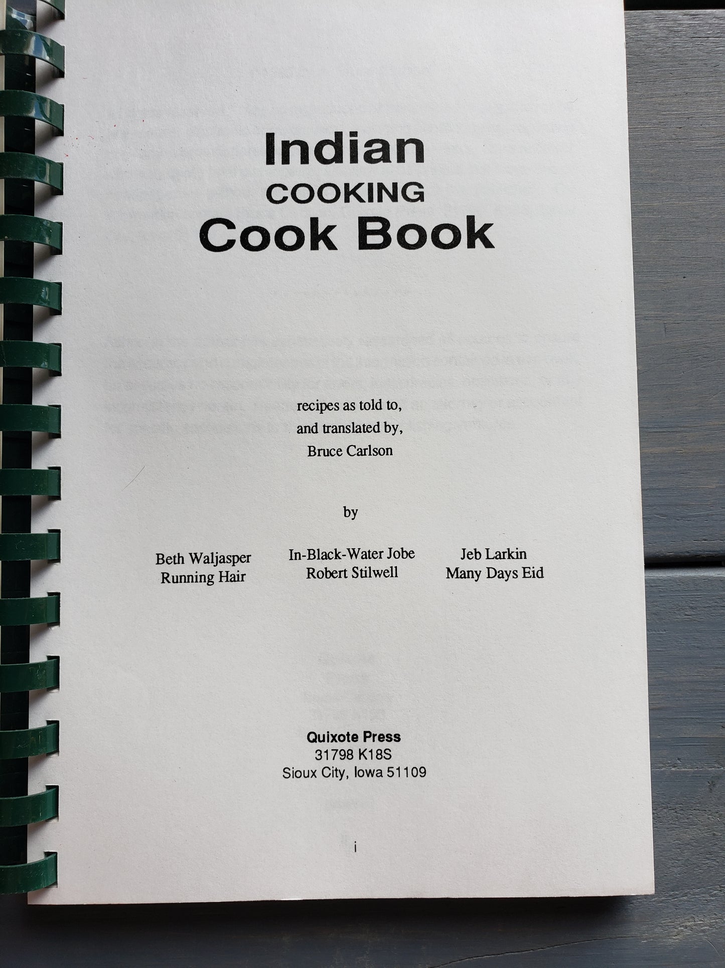 Indian Cooking Cook Book by Bruce Carlson