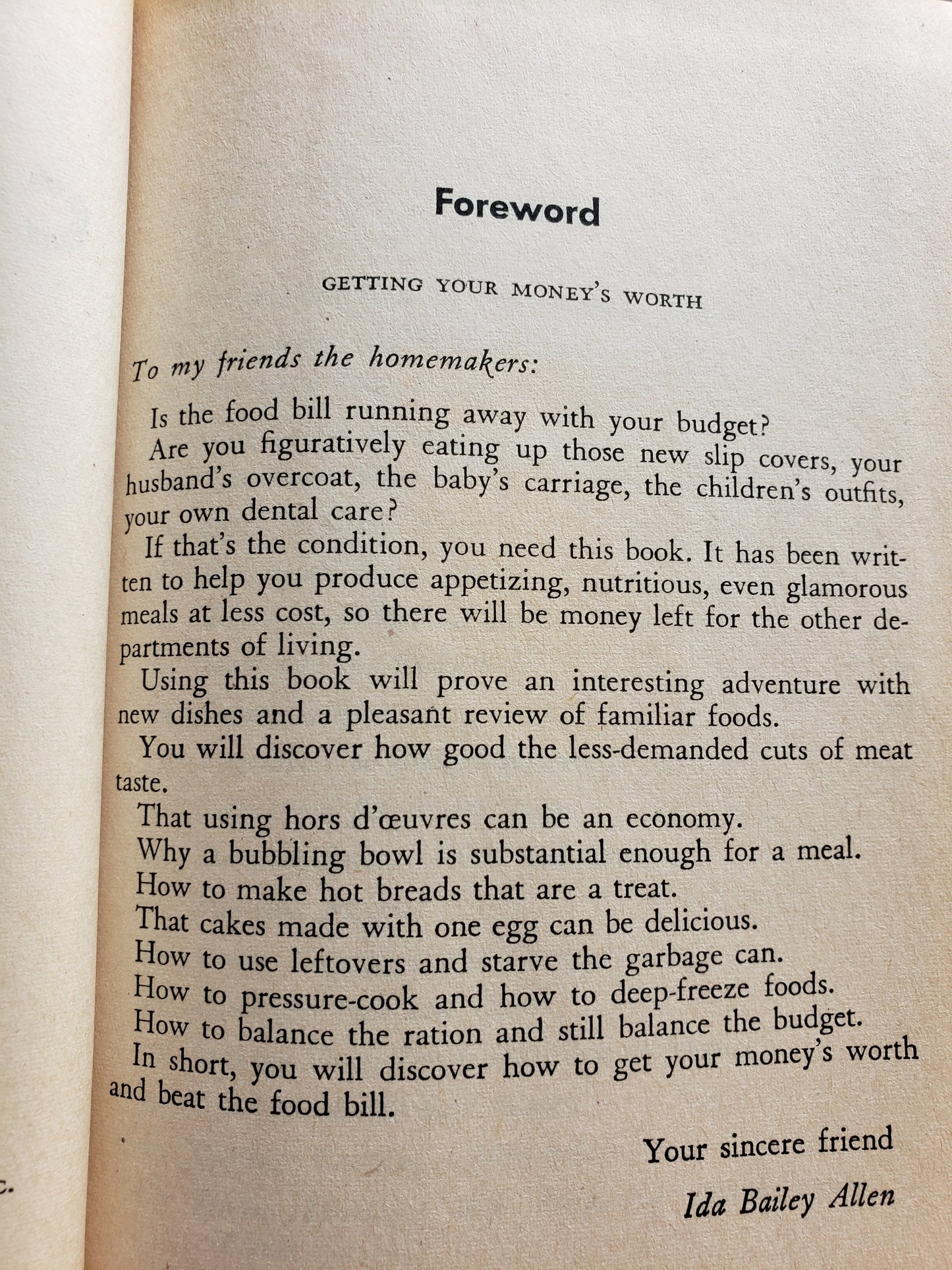 Ida Bailey Allen's Cookbook