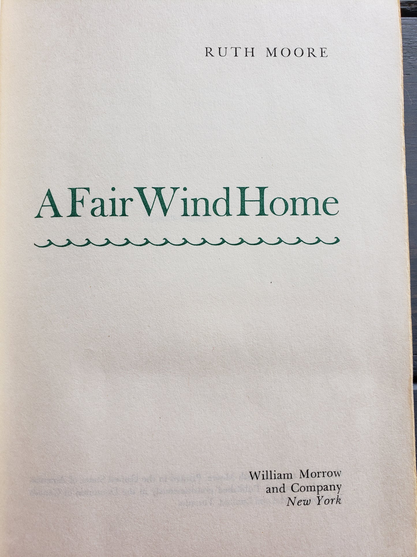 A Fair Wind Home (1953) Ruth Moore