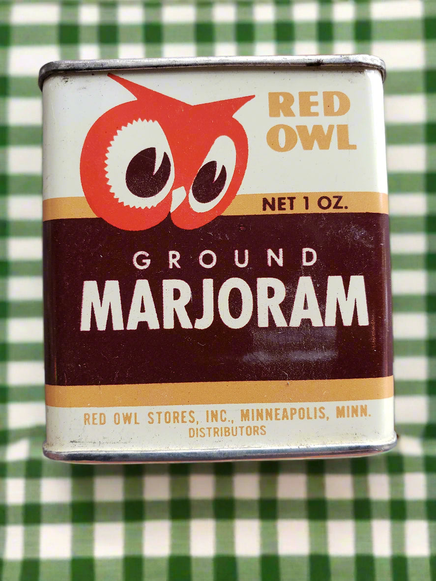 Red Owl Ground Marjoram tin (1948)